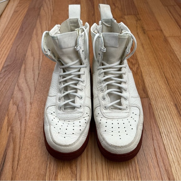 Nike SF Air Force 1 Mid Mars Stone Sneakers Shoes Ivory Red Retro Men’s Size 8.5 - Picture 3 of 14
